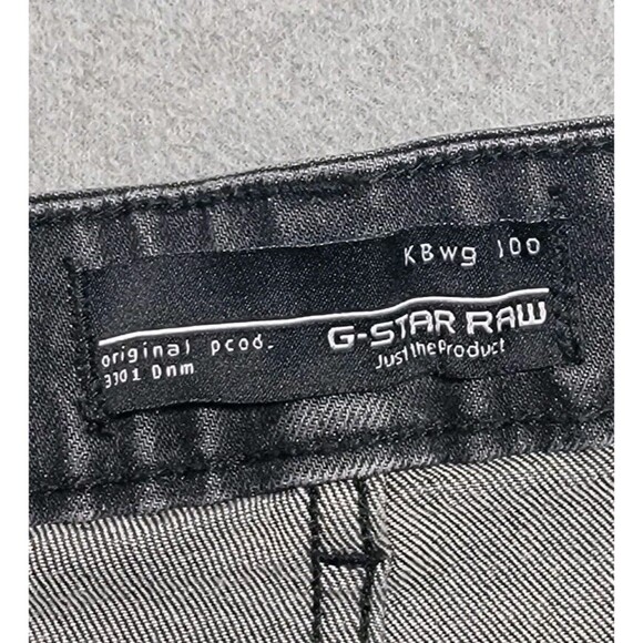 G Star Raw Revend Jeans Mens 36 (34x28) Super Slim Straight Black Stretch 3301 - Picture 10 of 16
